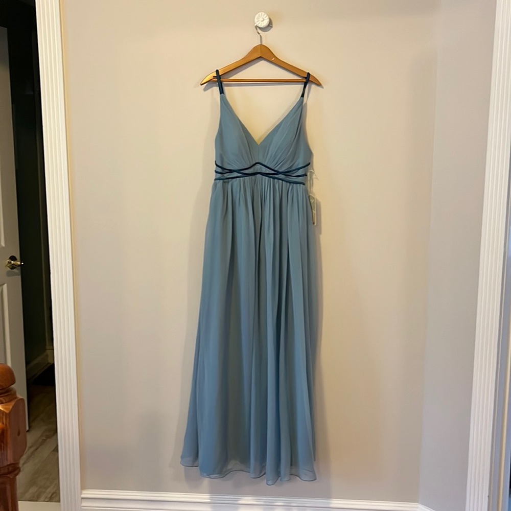 Maternity blue bridesmaid dress